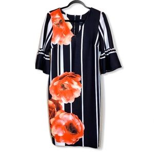 ECI New York Floral Stripe Dress